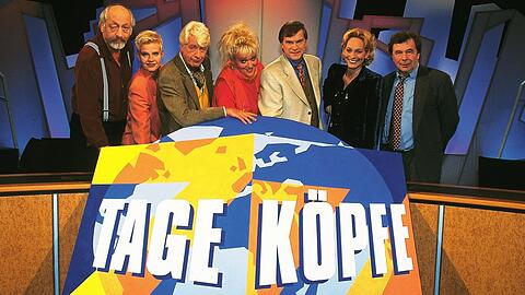 Karl Dall, Milena Preradovic, Rudi Carrell, Gaby Köster, Jochen Busse, Bärbel Schäfer und Hellmuth Karasek (v.l.n.r.)