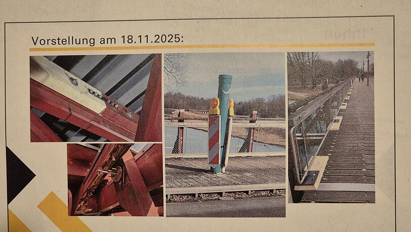 Morsches Holz an der Tierparkbr&uuml;cke: Die Sch&auml;den hat das Baureferat den Lokalpolitikern in den Vierteln auf Fotos pr&auml;sentiert.
