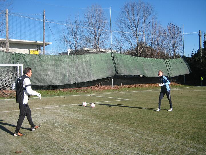 Die erste kleine Trainingseinheit in Brescia: Die Löwen in Brescia