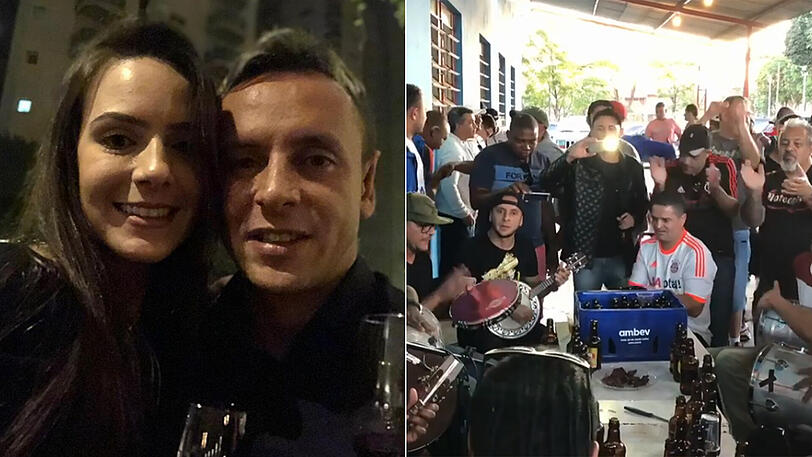 Rafinha mit seiner Freundin Fe im Heimaturlaub in Brasilien - inklusive Samba-Feeling.