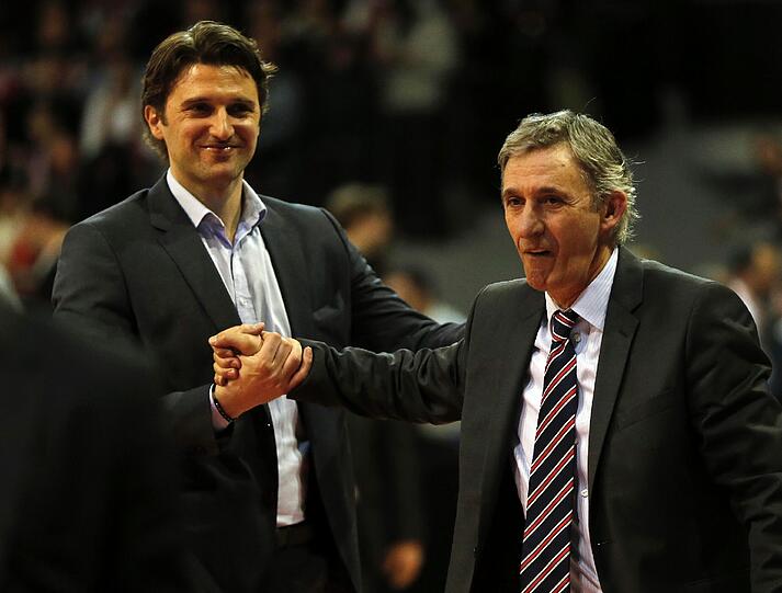 Sportdirektor/Geschäftsführer Marko Pesic mit Svetislav Pesic, Trainer der Basketballer des FC Bayern.