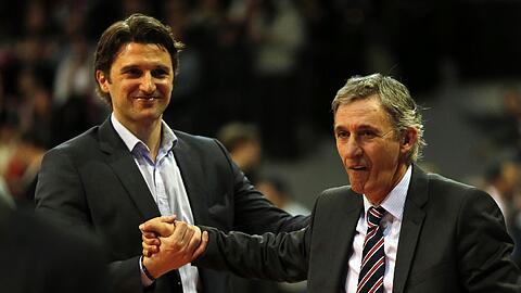 Sportdirektor/Geschäftsführer Marko Pesic mit Svetislav Pesic, Trainer der Basketballer des FC Bayern.