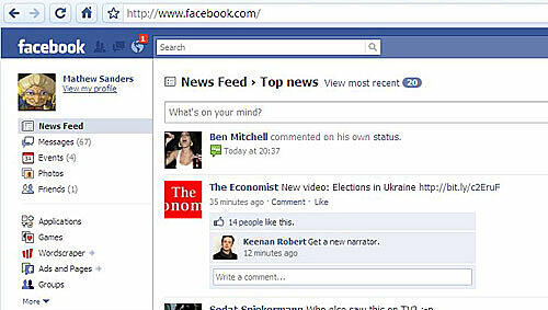 Profilseite bei Facebook Profilseite bei Facebook