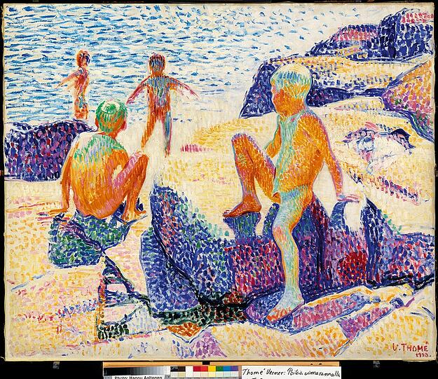 Verner Thomé: Badende Jungen, 1910, Öl/Leinwand, 108,5 × 130 cm, Ateneum Art Museum, Helsinki