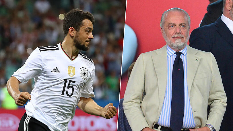 Der Wechsel von Amin Younes (l.) zum SSC Neapel kam im Winter doch nicht zustande. Präsident Aurelio De Laurentiis (r.) wittert eine Verschwörung.
