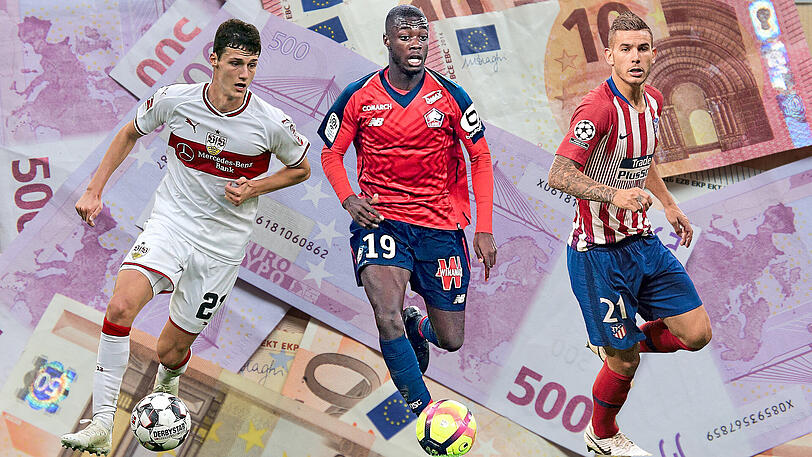 Bald gemeinsam im Bayern-Dress? Benjamin Pavard, Nicolas Pépé und Lucas Hernandéz (v. l.).
