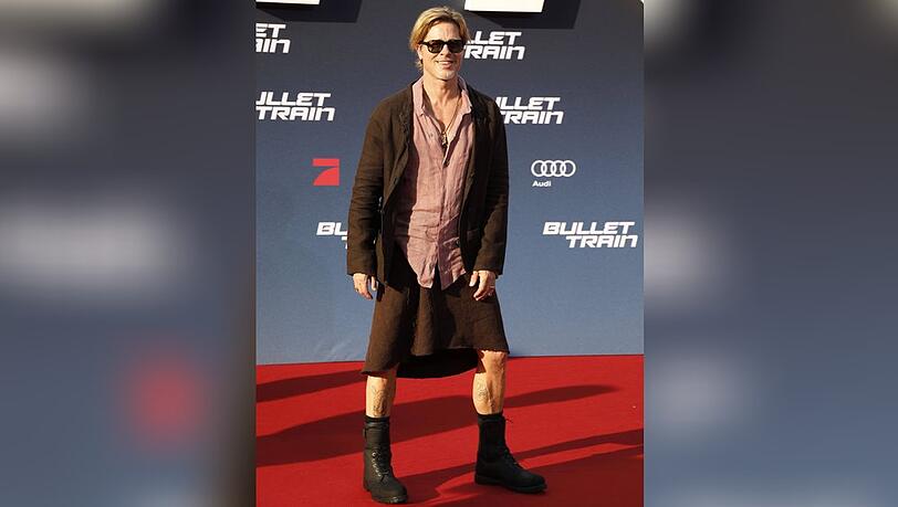 Brad Pitt hat in Berlin viel Bein gezeigt.
