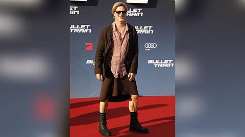 Brad Pitt hat in Berlin viel Bein gezeigt.