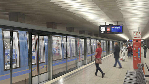 So sollen die Bahnsteigtüren an der Münchner U-Bahn in Zukunft aussehen.
