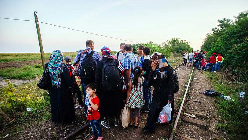 Flüchtlinge bei der Überquerung der Grenze zwischen Ungarn und Serbien. (Symbolbild) Flüchtlinge bei der Überquerung der Grenze zwischen Ungarn und Serbien. (Symbolbild)