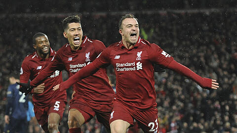 Shaqiri (r) kommt für Liverpool wettbewerbsübergreifend in dieser Saison auf sechs Tore und drei Vorlagen.