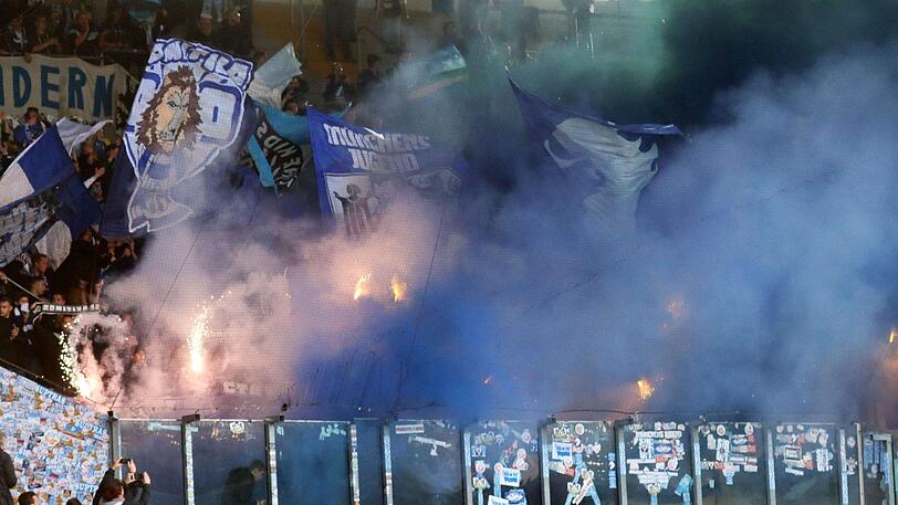 Im Ostseestadion gab es einmal mehr Ärger um Pyrotechnik