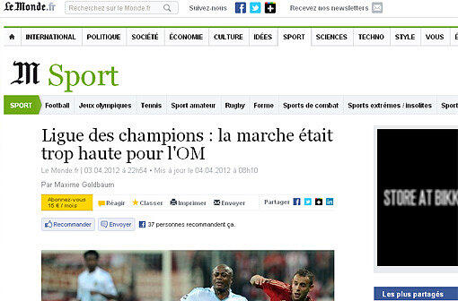 "Das Schritt-Tempo war zu hoch für Olympique Marseille", analysiert die Tageszeitung Le Monde.