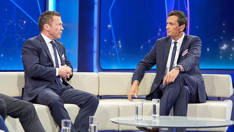 Als Sky-Experte im Einsatz: Lothar Matthäus (l.), hier mit Moderator Sebastian Hellmann.