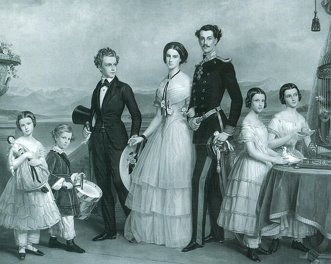 Die Geschwister der Kaiserin Elisabeth: Marie ist ganz rechts außen zu
sehen