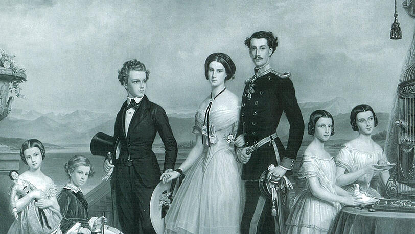 Die Geschwister der Kaiserin Elisabeth: Marie ist ganz rechts außen zu
sehen Die Geschwister der Kaiserin Elisabeth: Marie ist ganz rechts außen zu
sehen
