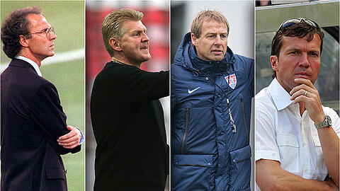 Beckenbauer, Effenberg, Klinsmann, Matthäus (v.l.): Das sind nur vier von etlichen ehemaligen Bayern-Spielern, die nach ihrer aktiven Karriere einen Trainerposten übernommen haben. Klicken Sie sich durch die Bilderstrecke.