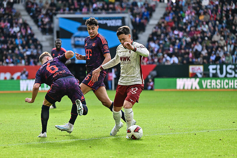 Das Duo durfte gegen Augsburg von Beginn an ran: Joshua Kimmich und Aleksandar Pavlovic. Das Duo durfte gegen Augsburg von Beginn an ran: Joshua Kimmich und Aleksandar Pavlovic.
