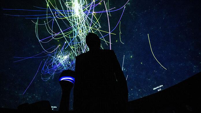 Eine Projektion im Deutschen Museum in der Sonderausstellung "100 Jahre Planetarium". Eine Projektion im Deutschen Museum in der Sonderausstellung "100 Jahre Planetarium".