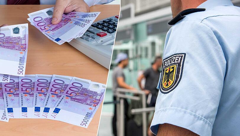 Der Araber zahlte ohne Umschweife die fällige Summe von 55.570 Euro bei der Bundespolizei ein (Symbolbild). Der Araber zahlte ohne Umschweife die fällige Summe von 55.570 Euro bei der Bundespolizei ein (Symbolbild).
