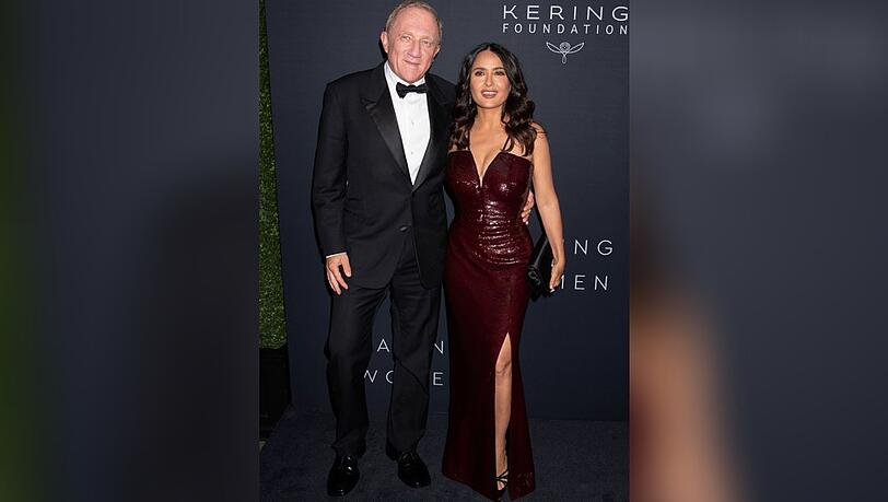 Salma Hayek und Ehemann François-Henri Pinault beim Dinner der Kering Foundation in New York.
