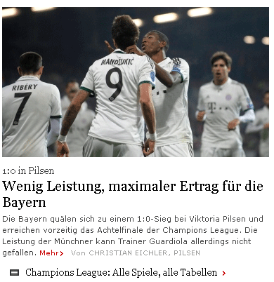 Die FAZ titelt: "Wenig Leistung, maximaler Ertrag."