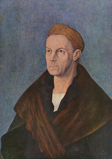 Ein Porträt des Kaufmanns Jakob Fugger, gemalt um 1519 von Albrecht Dürer.