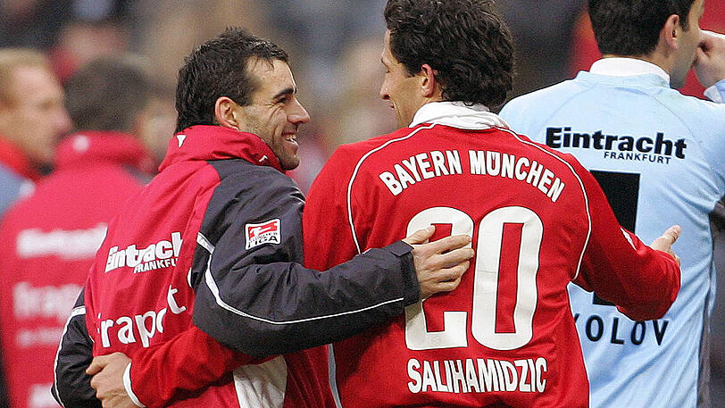Gute Kumpels: Copado (l.) und Salihamidzic im Jahr 2006 nach einem Bundesligaspiel.