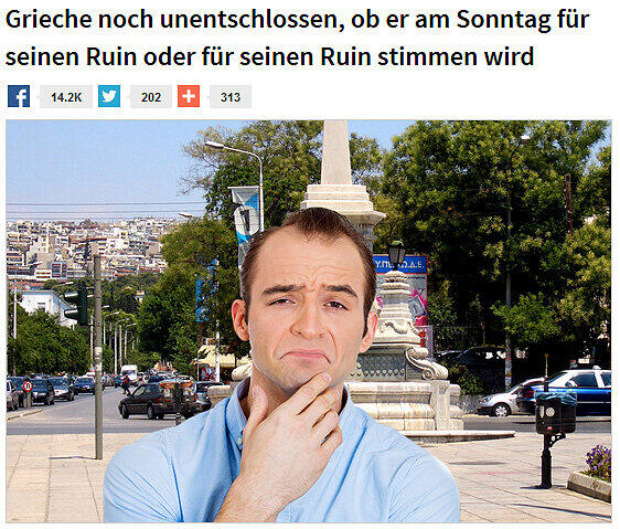Die Griechen haben beim Referendum die Wahl zwischen pest und Cholera. Die ganze Story gibt es beim Satire-Magazin Postillon.