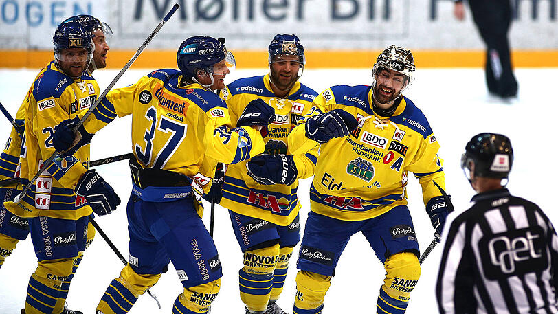 Am Ende jubelten die Spieler der Storhamar Dragons. (Archivbild)
