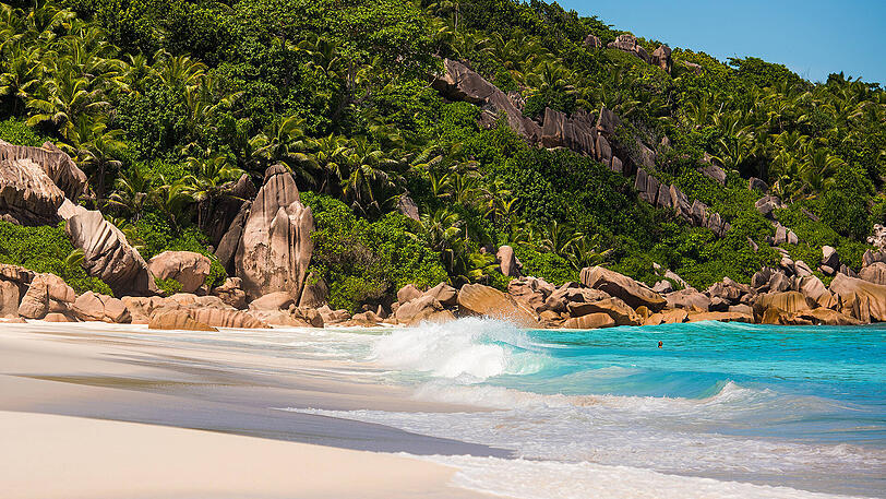 Petite Anse auf La Digue &ndash; Hier ist Josef A. aus Schliersee ums Leben gekommen.