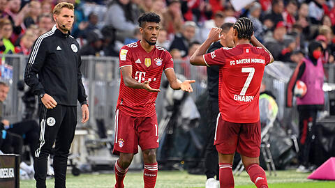 Kingsley Coman (l.) wird gegen Eintracht Frankfurt wieder zur Verfügung stehen.