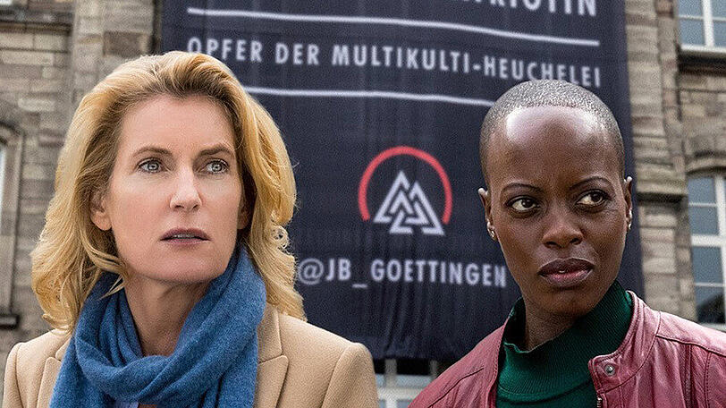 "Tatort: National feminin": Die Stimmungsmache gegen die Polizei erfasst auch Charlotte Lindholm (Maria Furtwängler) und Anais Schmitz (Florence Kasumba)
