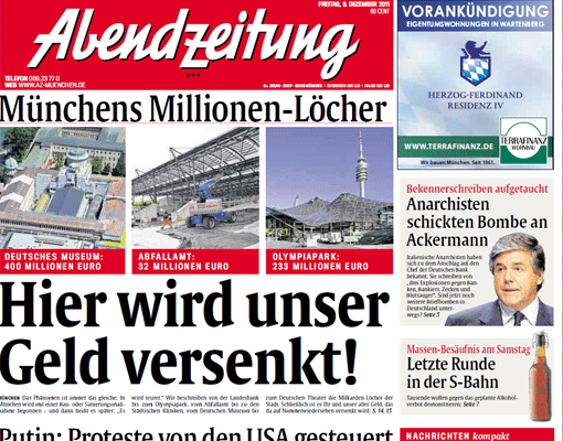 Jahres-Rückblick: Rückblick: Das Jahr 2011 in AZ-Schlagzeilen - München - Abendzeitung München