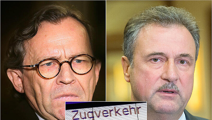 Der Bahn-Personalvorstand Ulrich Weber (l.) hofft noch auf eine Beruhigung des Tarifkonflikts mit der GDL (rechts im Bild, der GDL-Vorsitzende) Claus Weselsky.
