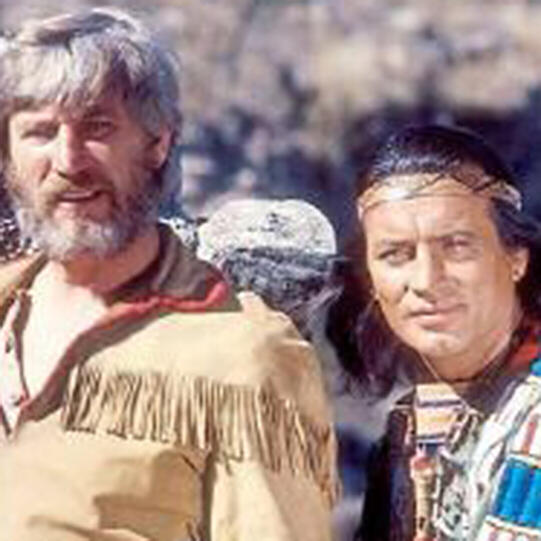 Als Old Shatterhand: Rauch mit Pierre "Winnetou" Brice 1980.