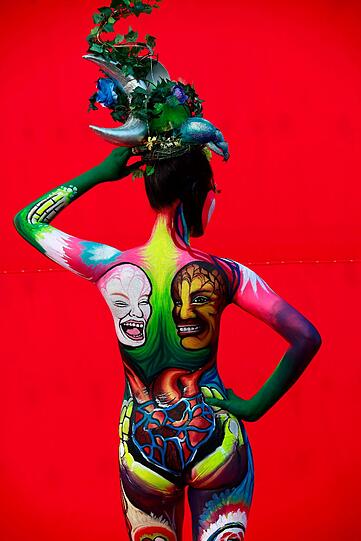 Schrille Outfits, nackte Haut. Das Internationale Bodypainting Festival in Daegu, Süd-Korea. Hier sind die schönsten Fotos.