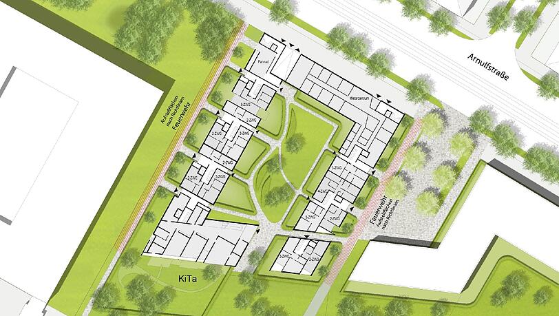 Hier entstehen die neuen Wohnungen: Lageplan der geplanten Bebauung. Hier entstehen die neuen Wohnungen: Lageplan der geplanten Bebauung.