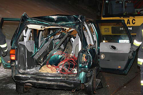 Der demolierte Unfallwagen