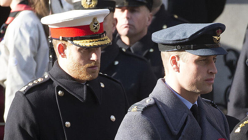 Prinz Harry (l.) und Prinz William bei der Gedenkveranstaltung am Remembrance Sunday in London Prinz Harry (l.) und Prinz William bei der Gedenkveranstaltung am Remembrance Sunday in London