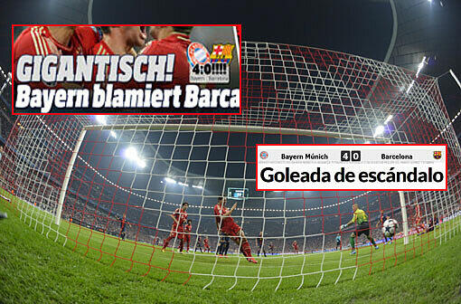 "Reif für's Finale": Die deutschen Blätter feiern Bayerns grandioses 4:0 gegen Barcelona. Ganz anders die spanischen Medien. Die Pressestimmen zum Durchklicken.