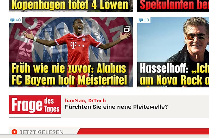 Und in Österreich stellt krone.at den Fußballer des Jahres in den Mittelpunkt, David Alaba,