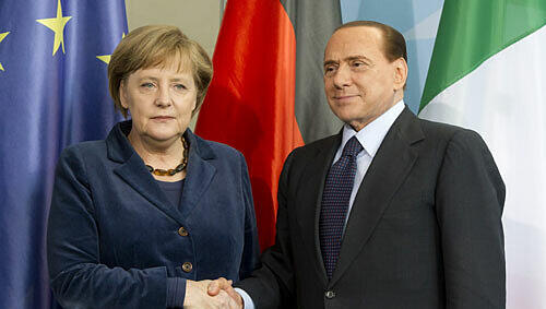 Der italienische Ministerpräsident Silvio Berlusconi und die deutsche Kanzlerin Merkel. Der italienische Ministerpräsident Silvio Berlusconi und die deutsche Kanzlerin Merkel.