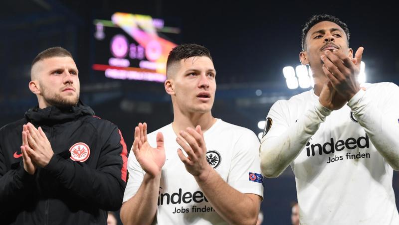 Ante Rebic (l), Luka Jovic (M) und Sébastien Haller. Ante Rebic (l), Luka Jovic (M) und Sébastien Haller.