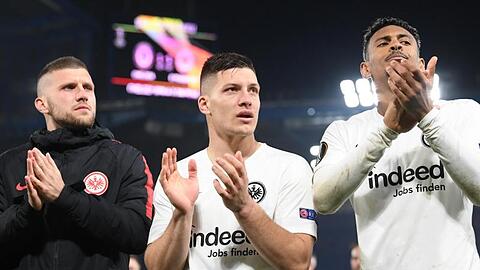 Ante Rebic (l), Luka Jovic (M) und Sébastien Haller.