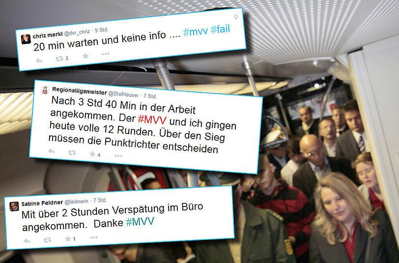 Während sie warteten, hatten die MVV-Fahrgäste genug Zeit, sich den Frust von der Seele zu twittern.