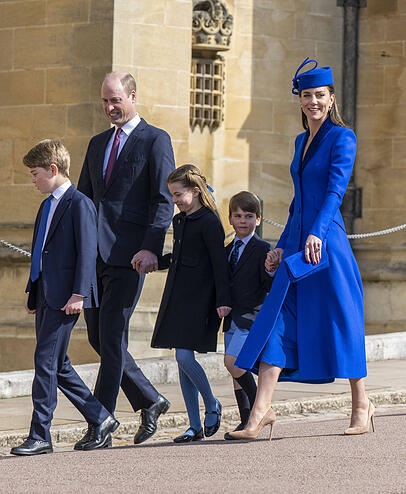 Prinz William und Prinzessin Kate feierten Ostern mit den drei Kindern George, Charlotte und Louis auf Schloss Windsor.