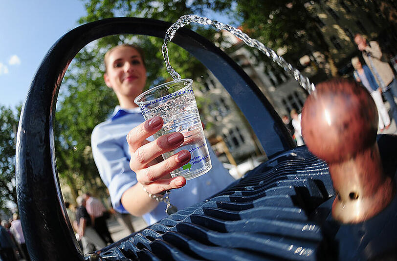 Auch am Münchner Rindermarkt steht jetzt ein kostenloser Trinkwasserbrunnen. (Symbolfoto)