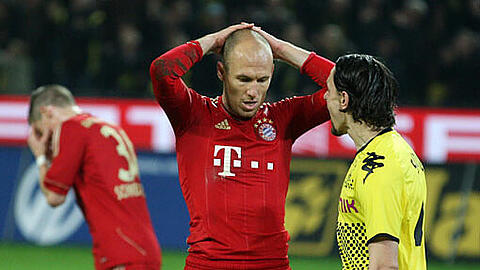 Arjen Robben - er wurde zum tragischen Helden im Spiel des FC Bayern München bei Borussia Dortmund im April 2011. Robben verschoss einen Elfmeter, Dortmund siegte 1:0.