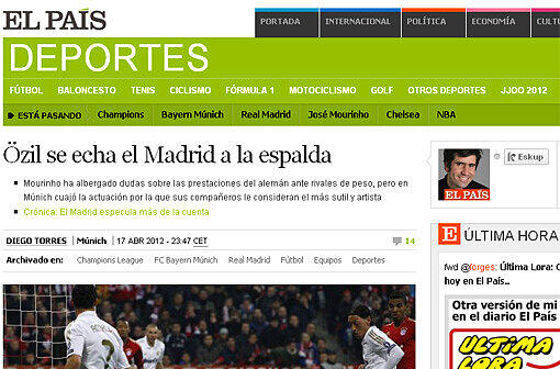 El País (Spanien) titelt "Özil trägt die Verantwortung für Madrid auf seinen Schultern." - "Real spekulierte auf ein Remis und wurde dafür bestraft. Beide Teams zwängten die Partie in ein taktisches Korsett. Sie wussten, dass jeder Fehler entscheidende Konsequenzen haben kann, und taten daher alles, Fehler zu vermeiden."